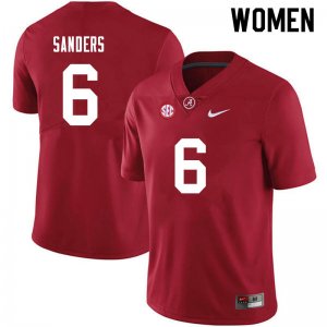 NCAA Women's Alabama Crimson Tide #6 Trey Sanders Stitched College 2021 Nike Authentic Crimson Football Jersey YX17L47OU